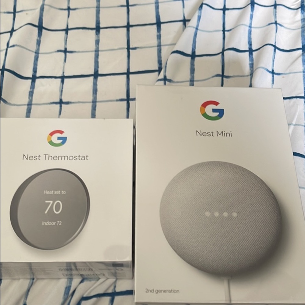 Google nest thermostat and google nest mini gen 2
